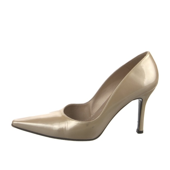 Stuart Weitzman Beige Patent Leather Heels - Picture 1 of 7